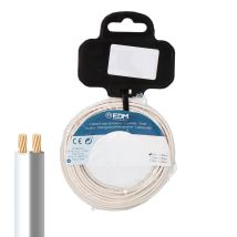 Carrete De Cable Paralelo De Audio 2x0,75mm² Color Blanco Y Gris (20m De Longitud)