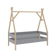 Lit D'Enfant Bali, Gris, 80x160 Cm, Vitalispa