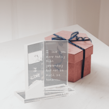 Ornamental Glass Book Plaque - I Love You