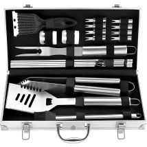 Live House - 20pcs Bbq Kit - Stainless Steel Bbq Grill Utensils In Aluminum Case - Barbecue Tool Set - Great Father's Day Gift For Men