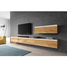 Furnix - Meuble-paroi Bargo Iv 400 Cm (4x100cm) Armoire-paroi Avec Led Wotan