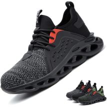 Safety Shoes Lightweight Men Women - Breathable Flying Puncture Proof Sneakers Work Shoes Steel Toe Cap Construction Shoe,grey-42