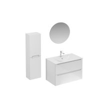 Naturel - Conjunto De Baño Con Lavabo Que Incluye Mezclador De Lavabo, Caño Y Sifón Stilla, Blanco Brillante (ksetstilla006)