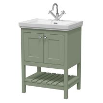 Park Lane - 600mm Bathroom Vanity Unit Wash Basin Sink Cabinet Furniture Green Traditional - Green