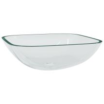 Lavandino In Vetro 42x42x14 Cm Trasparente Vidaxl