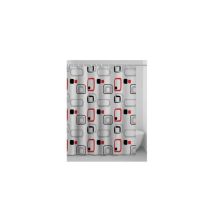 Saniplast - Cortina De Baño Cuadros 60 • En Vinilo + Anillas 180x200 Cm
