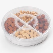 Contenitore Rotondo In Plastica Con 4 Comparti Organizer Per Alimenti Scomparti
