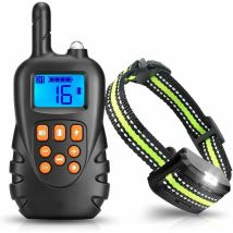 Collier De Dressage Pour Chien, Collier Anti-aboiements Avec Télécommande 600 Mètres Récepteur Étanche Ipx7 Rechargeable Avec 3 Modes Vibration/choc/