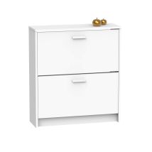 Scarpiera Ingresso Mobile Ausiliario Stretto 2 Porte Per Ingresso Bianco, 12 Paia Di Scarpe, 82x74x25cm, Collezione Tibet - Muebles Pitarch