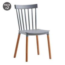Muvip Chaises Confort Modernes Gris Bois Massif