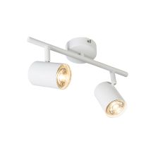 Qazqa + Faretto Jeana - Moderno - Acciaio - Bianco - Oblungo Gu10 Max. 2 X 5 Watt