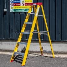 Trade Master Pro - 6 Tread Fibreglass Swingback Step Ladder
