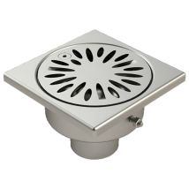 Limatec - Scarico Misto In Acciaio Inox 100x100 Mm, Uscita 40 Mm Di Diametro