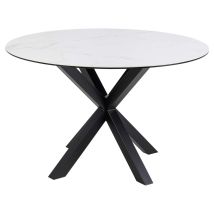Hellin Esstisch Ø119 cm weiß – eleganter Tisch für Esszimmer – hochwertige Materialien – ideal für täglichen Gebrauch