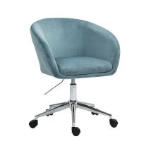 Svita - Louisa Chaise De Bureau En Velours Bleu, Réglable En Hauteur