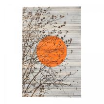 Unamourdetapis - Tableau Fait À La Main En Peau De Vache Sunray 51x76 Blanc Et Gris