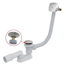 Sistemi Di Scarico - Set Di Scarico E Troppopieno Per Vasca Da Bagno Con Riempimento, Lunghezza 1200 Mm, Click-clack, Cromo A508ckm-120 - Alcadrain