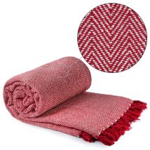 Emma Barclay Herringbone - Coperta In Cotone Riciclato Con Motivo A Spina Di Pesce, Per Sedia, Divano, Letto, 50 X 60 (127 X 152 Cm)