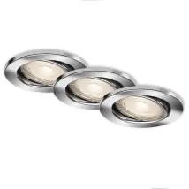 Set De 3 Focos Empotrables Orientables Gu10 Cromo 8,6 X 7 Cm