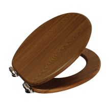 Showerdrape - Norfolk Soft-close Walnut/chrome Toilet Seat