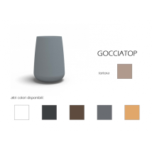 Jarrón Alto De Diseño Moderno, Ø43 H75, En Polímero Resistente De Color Gris Paloma, Para Interiores Y Exteriores - Hecho En Italia - Monacis