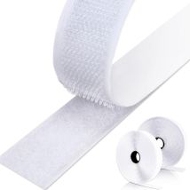 M Doppelseitiges, Selbstklebendes Klettband, Selbstklebende Klettstreifen Für Wandbehänge Und Teppiche, 20 Mm (weiß)