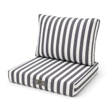 Coussins Jardin 50x60 Rayure Gris Foncé - Premium 270g