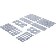 Filzgleiter-Satz 80-tlg. – 24 Gleiter Ø 18mm – 32 Gleiter Ø 22mm – 14 Gleiter Ø 35mm – 2 Platten 150x115mm – BGS Do It Yourself