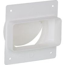 Clapet De Retenue Pour Canal Plat Flrsk 100 / Raccord Mural Nw 100 Sur 110x55 Mm Plastique Blanc