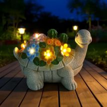 Estatua Tortue Jardin Extérieur Deco Lámparas Led Solaire, Adornos De Exterior Decorativos Con Luces À 5 Led, Esculturas Y Estatuas De Decoración De 