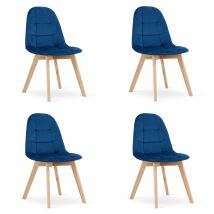 Valora Nuuc Sedia In Velluto Blu Navy Design Ergonomico X4