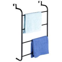 Portasciugamani in metallo nero per porte – 44,5 x 73 cm – 4 ripiani – Bathroom Solutions