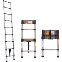 8.5 Ft Stainless Steel Telescoping Ladder Telescopic Extension Ladder Lightweight Collapsible Ladder ,for Rv, Loft, Attic, Home For Indoor And Outdoor