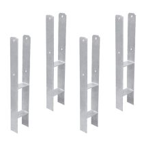 Swanew H-anker 121mm 4 Stück Pfostenträger Pfosten Feuerverzinkt Langlebig Vierkantholzpfosten Für Pfosten 12x12cm