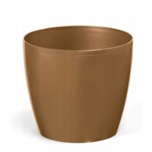 Vaso Da Fiori Classico In Plastica Color Oro Metallizzato, 25x22 Cm, Modello Magnolia