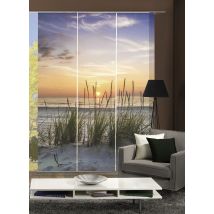 The Home Of Fashion - Home Fashion 3 Tenda A Pannello Con Stampa Digitale, Set Da 3, Tessuto, Naturale, 245 X 60 X 245 Cm, 3 Unità