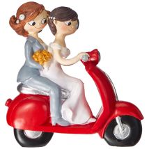 Mopec Y961 Figura Per Torta-coppia Di Spose Fun Pop & In Moto, 17 Cm