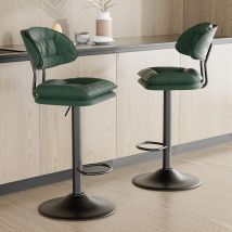 Hawthyhome Barhocker 2er Set, Ergonomische Gepolsterte Barhocker Mit Rückenlehne, Verstellbare Doppellagige Barstuhl, Für Esszimmer Heimbar 