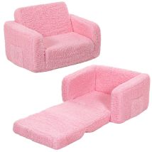 Canapé-lit Pliable 2 En 1 Pour Enfants, Fauteuil-lit Pliable Pour Enfants, Canapé Pour Chambre Et Salle De Jeux(rosa)