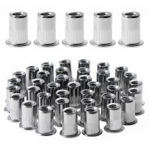 Paquete De 100 Tuercas Remachables M6 De Acero Inoxidable – Rosca Profunda Para Una Fijación Segura – Insertos Roscados Para Plástico Y Metal