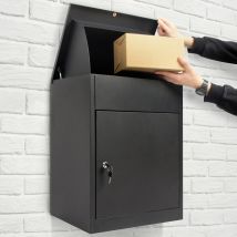 Todeco - Paketbriefkasten Mit Briefkasten, Abschließbare Paket Postkasten Mit Rückholsperre, Standbriefkasten Oder Wandbriefkasten, Box Paket Geeignet