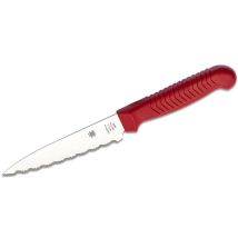 Ste-k05srd Couteau Utilitaire De Cuisine De Lame Dentelée Spyderedge De Acier Mbs-26 De 11.4 Cm De Long Avec Manche De Polypropylène De Couleur Rouge 