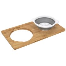 Northix Tabla De Cortar De Bambú Con Colador Integrado Natural