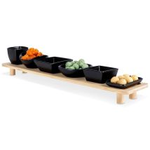 Excellent Houseware - Vassoio In Bimateriale Con Set Ciotole Cm 50 X 10 X H.8