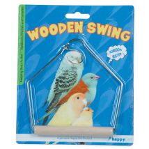 Happy Pet Wooden Bird Swing - 16cm - 140437