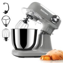 Robot Pâtissier 1500w – Bol Inox 5,5l – 12 Vitesses – Pétrin, Fouet, Batteur – Mouvement Planétaire Pour Mélange Homogène – Koticidsin