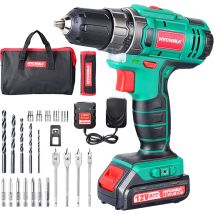 Hychika - Cordless Drill 12v Electric Drill 30n·m Max Torque With 1500mah Li-ion Battery, 1h Fast Charging