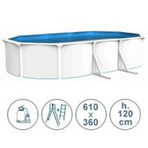 Piscina Fuori Terra In Acciaio Acquamarina Bianca 610x360x120cm