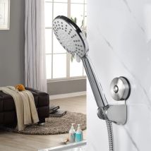Supporto Per Soffione Doccia - Supporto Per Doccia A Ventosa In Acciaio Inox, Montaggio A Parete Senza Fori, Supporto Per Soffione Doccia Regolabile 