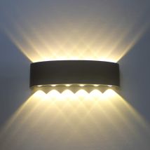 Schwarze Led-innenwandleuchte, 12 W, Moderne Wandlampe, Aluminium-wandleuchte, Up-down-spotlicht, Nachtlampe Für Wohnzimmer, Schlafzimmer, Flur, 